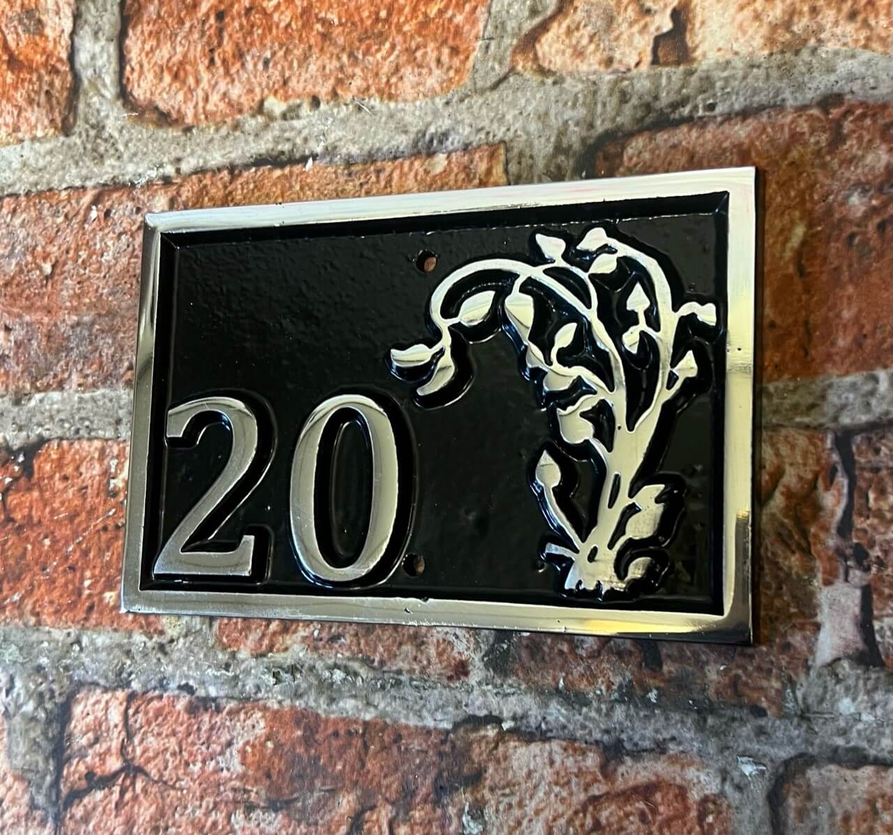 House Number Sign with Ivy Detail