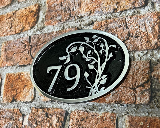 House Number Sign with Ivy Detail