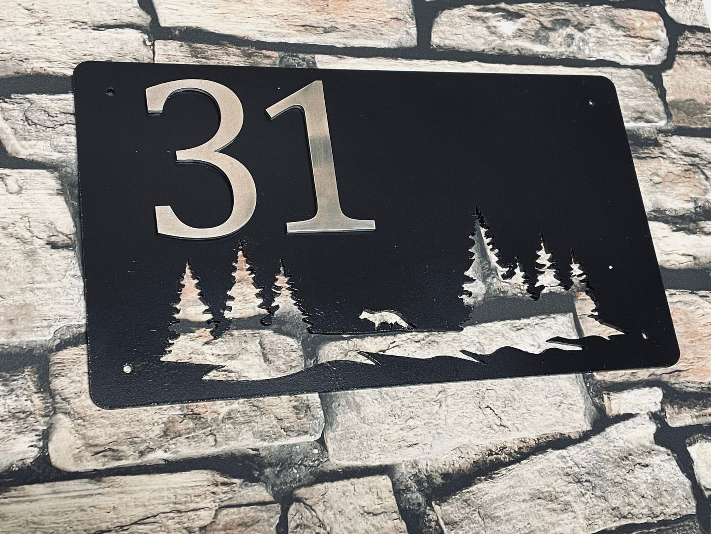 House number sign wildlife design
