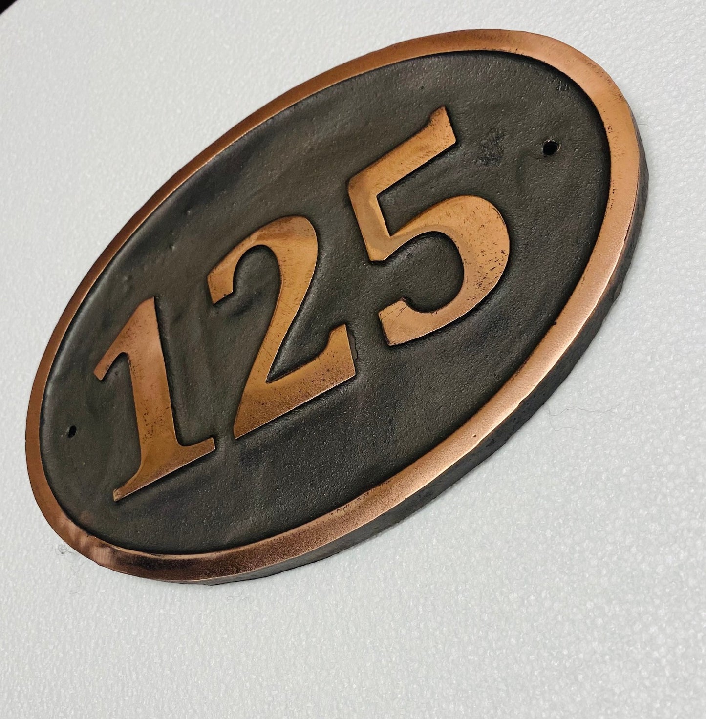 House Number Sign Cast Copper