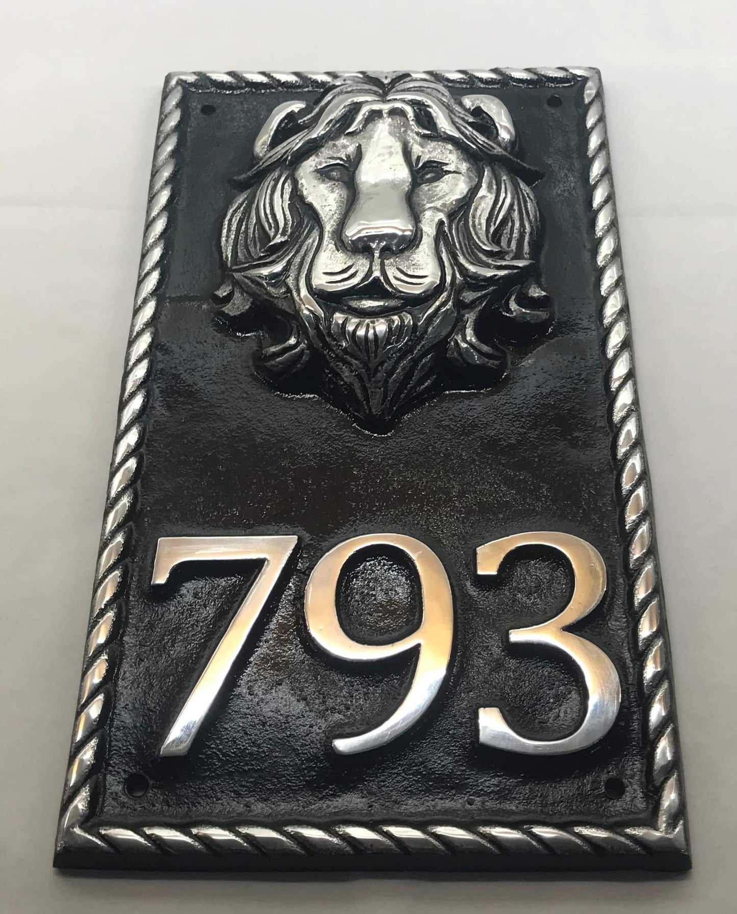 House Number Sign with Lion