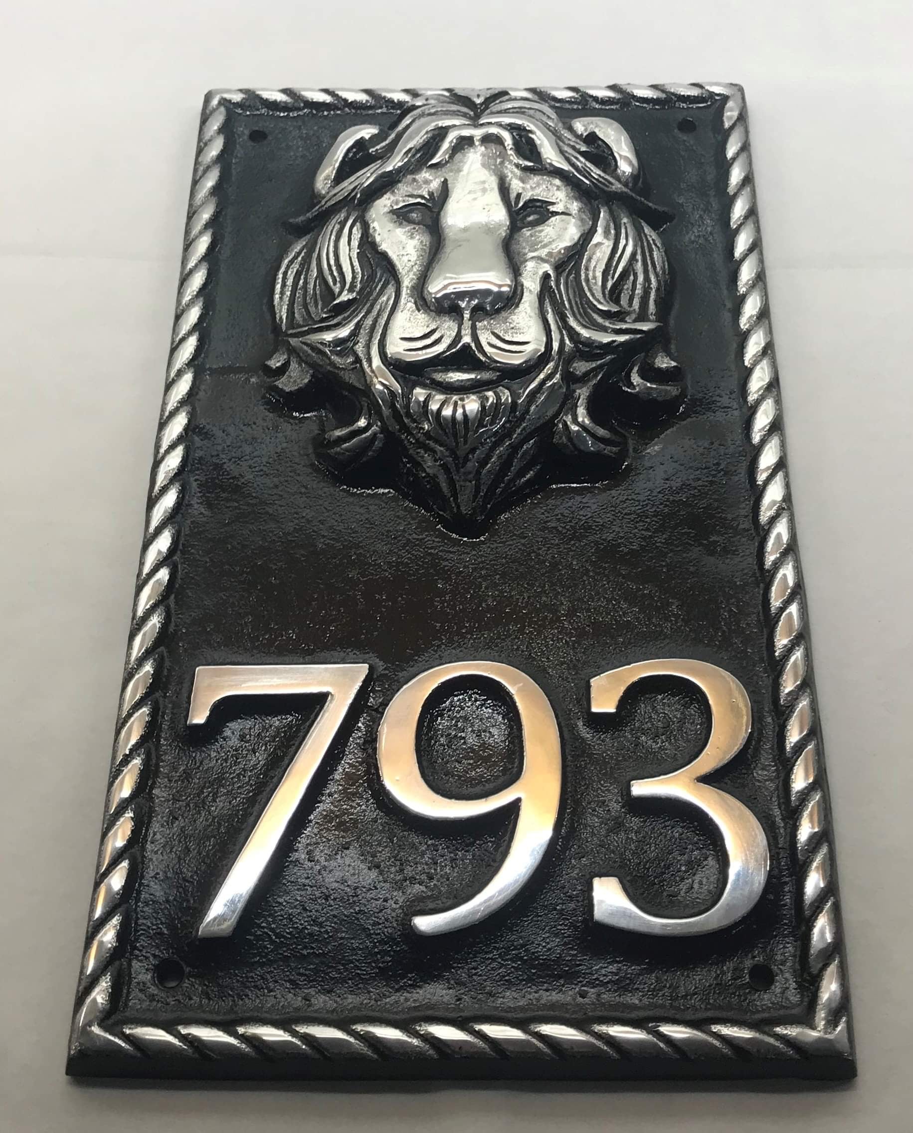 House Number Sign with Lion