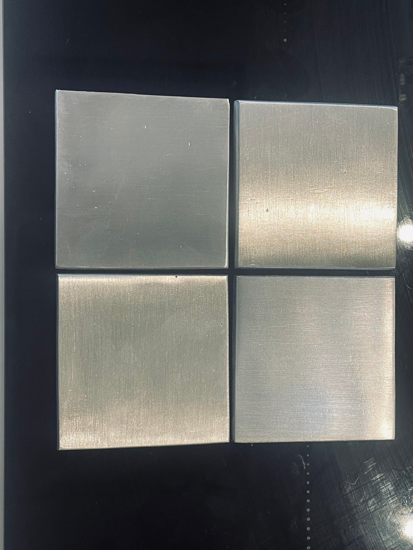 Brushed Metal Square Wall Tiles Silver