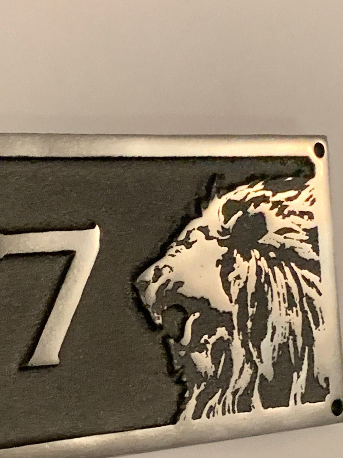 House Number Sign with Lion