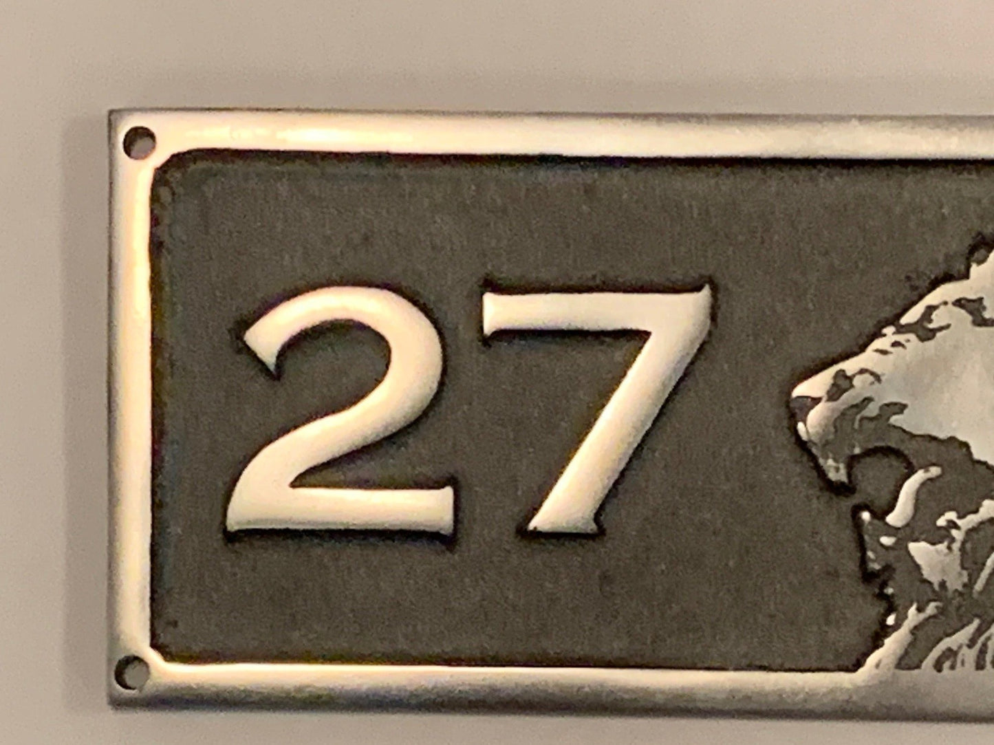 House Number Sign with Lion