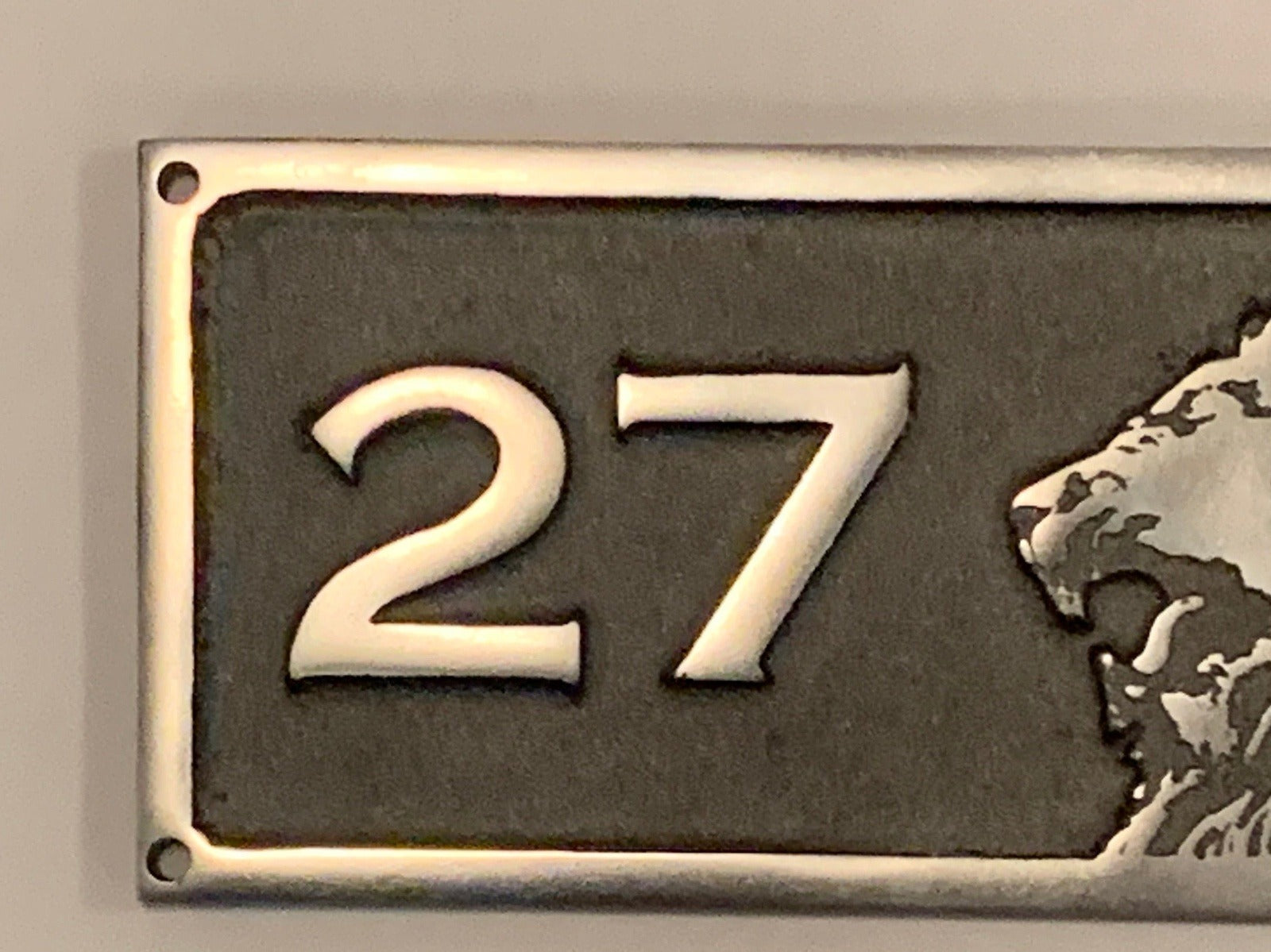 House Number Sign with Lion