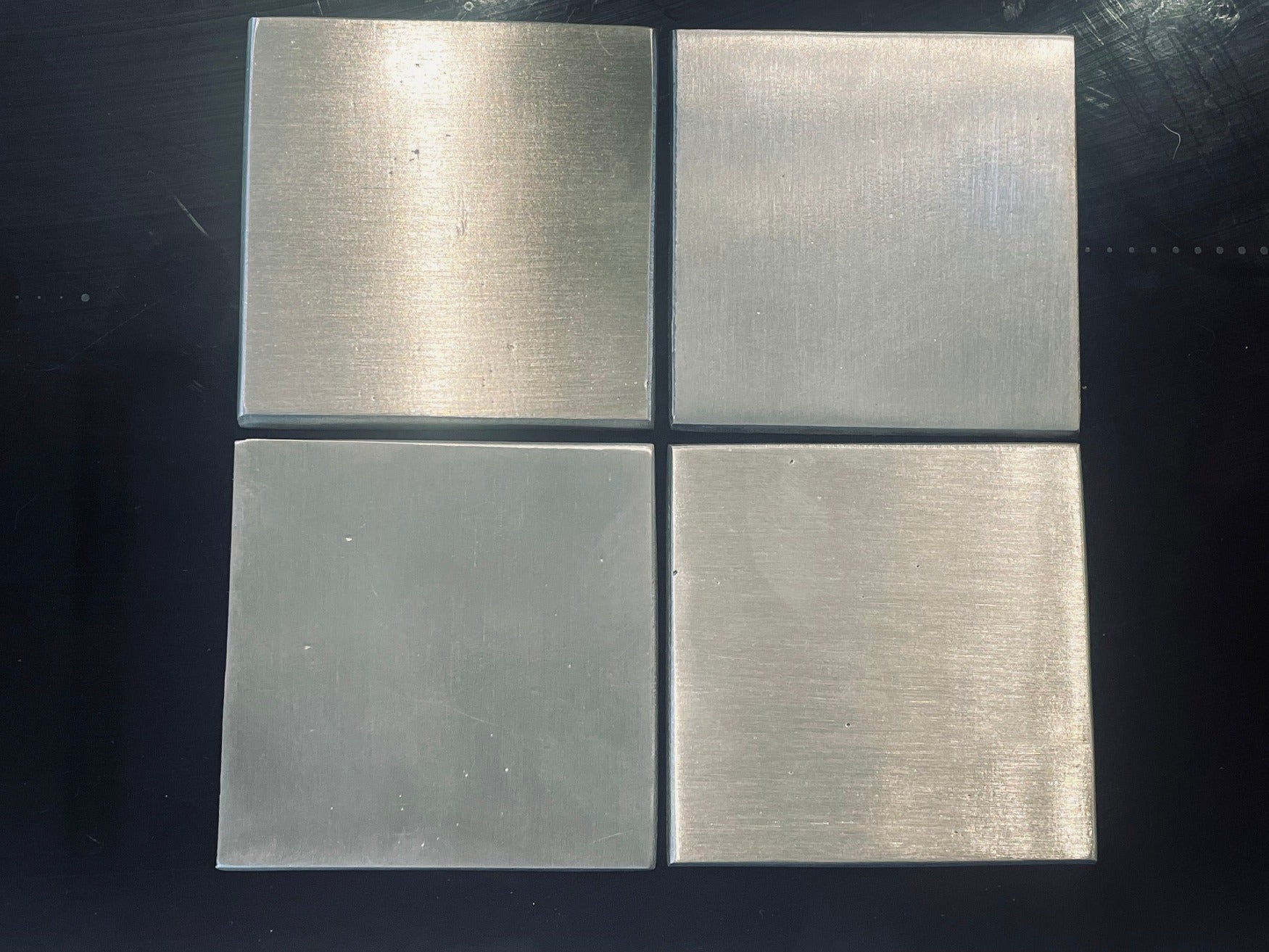 Brushed Metal Square Wall Tiles Silver