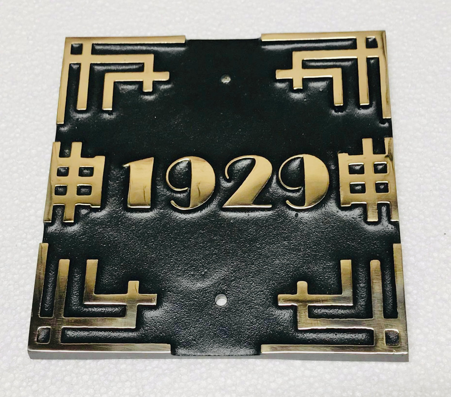 House Number Sign Art Deco in bronze