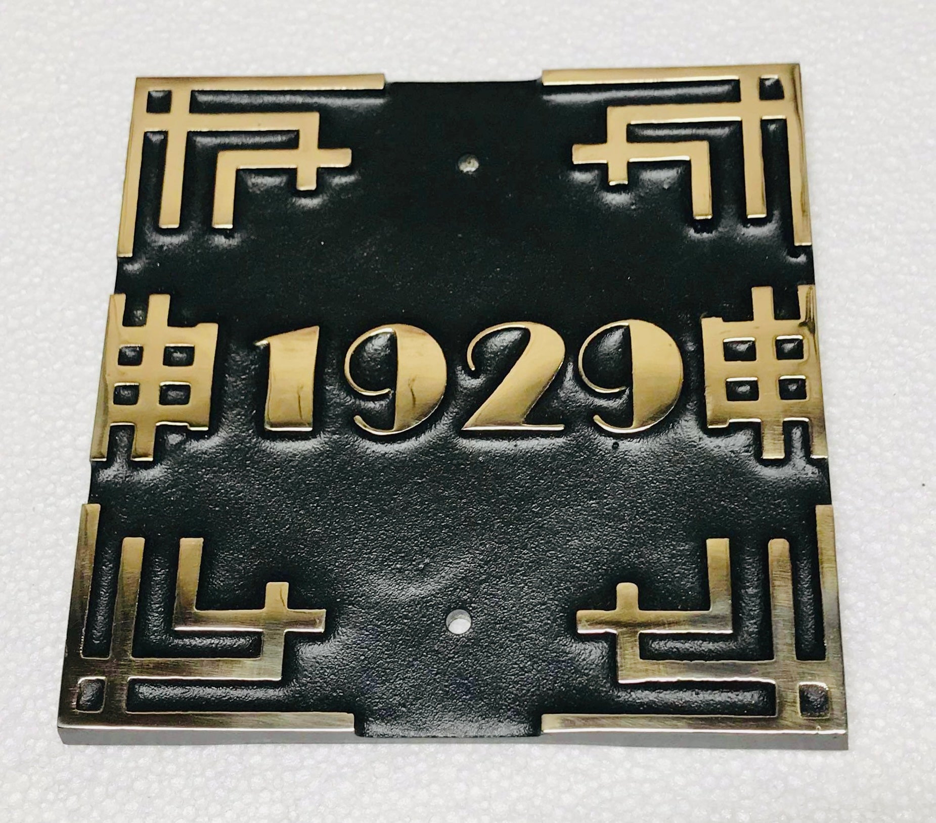 House Number Sign Art Deco in bronze