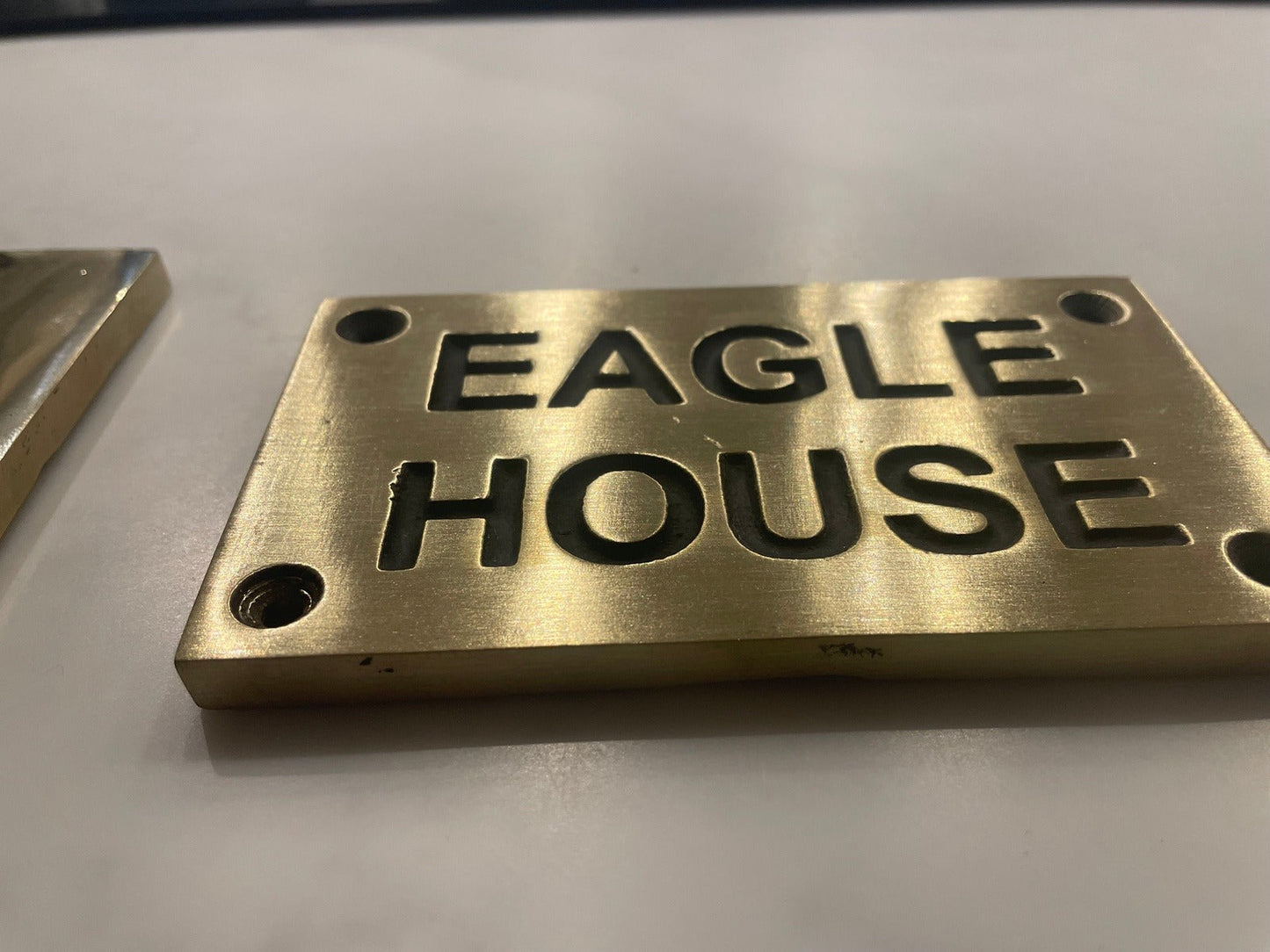 House name sign in bronze brushed finish