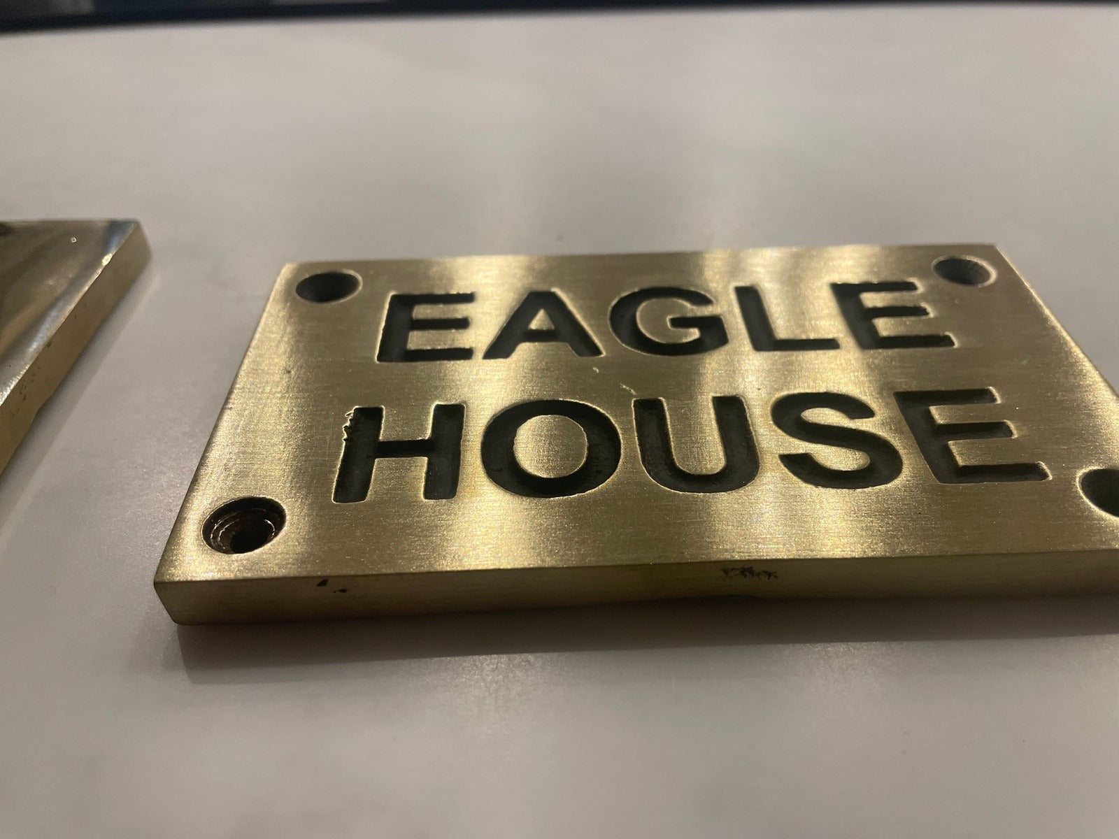 House name sign in bronze brushed finish