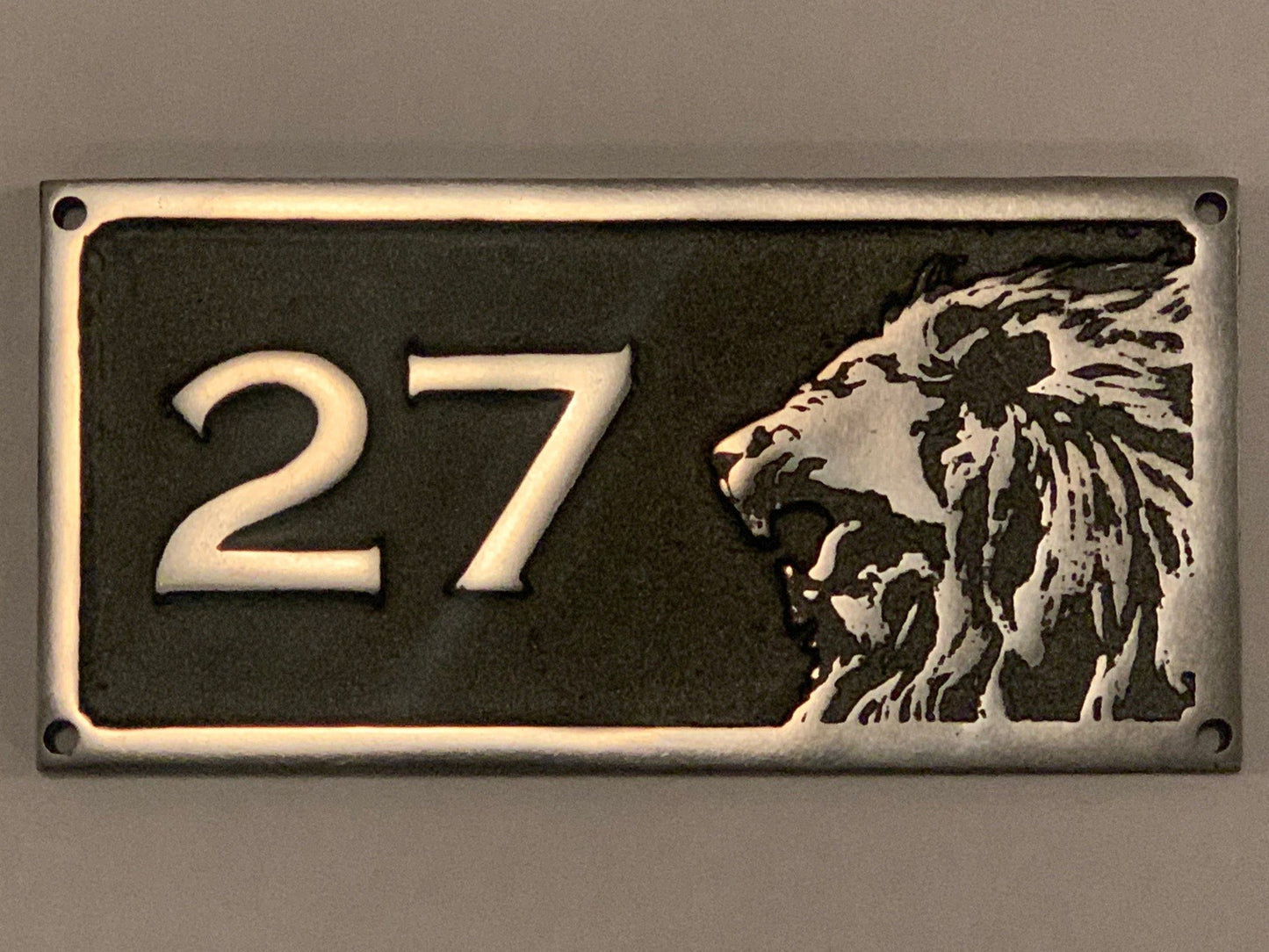 House Number Sign with Lion