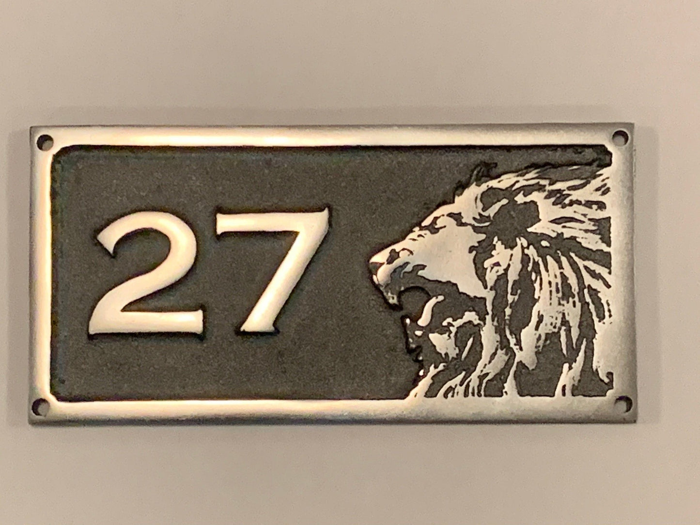 House Number Sign with Lion