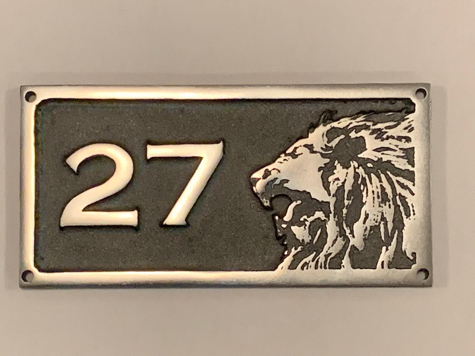House Number Sign with Lion