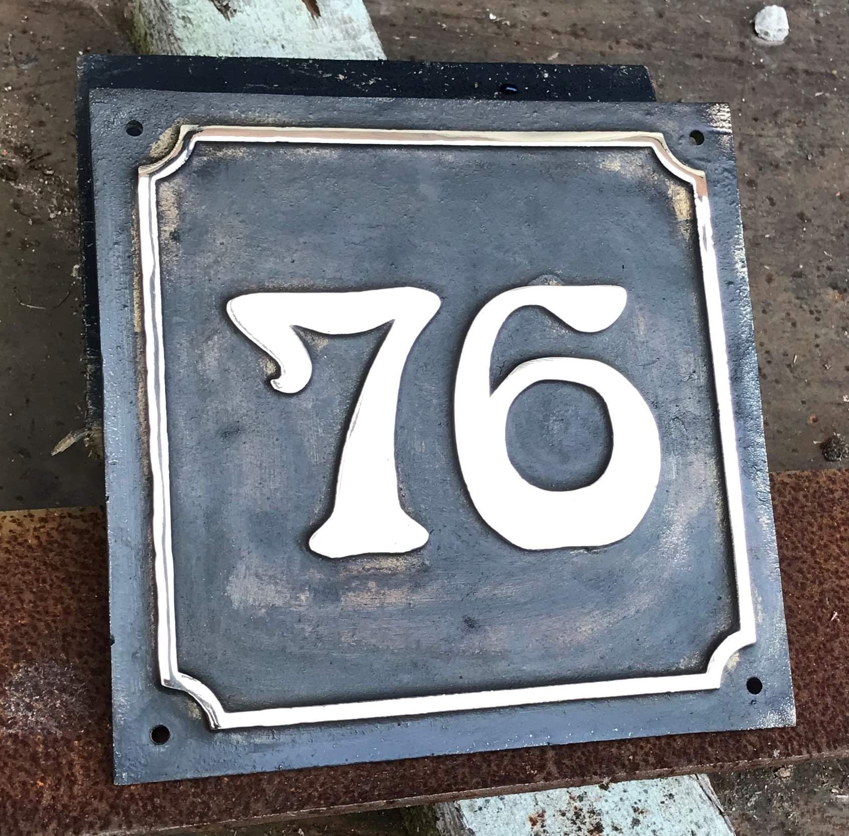 House Number Sign Art Nouveau Bronze