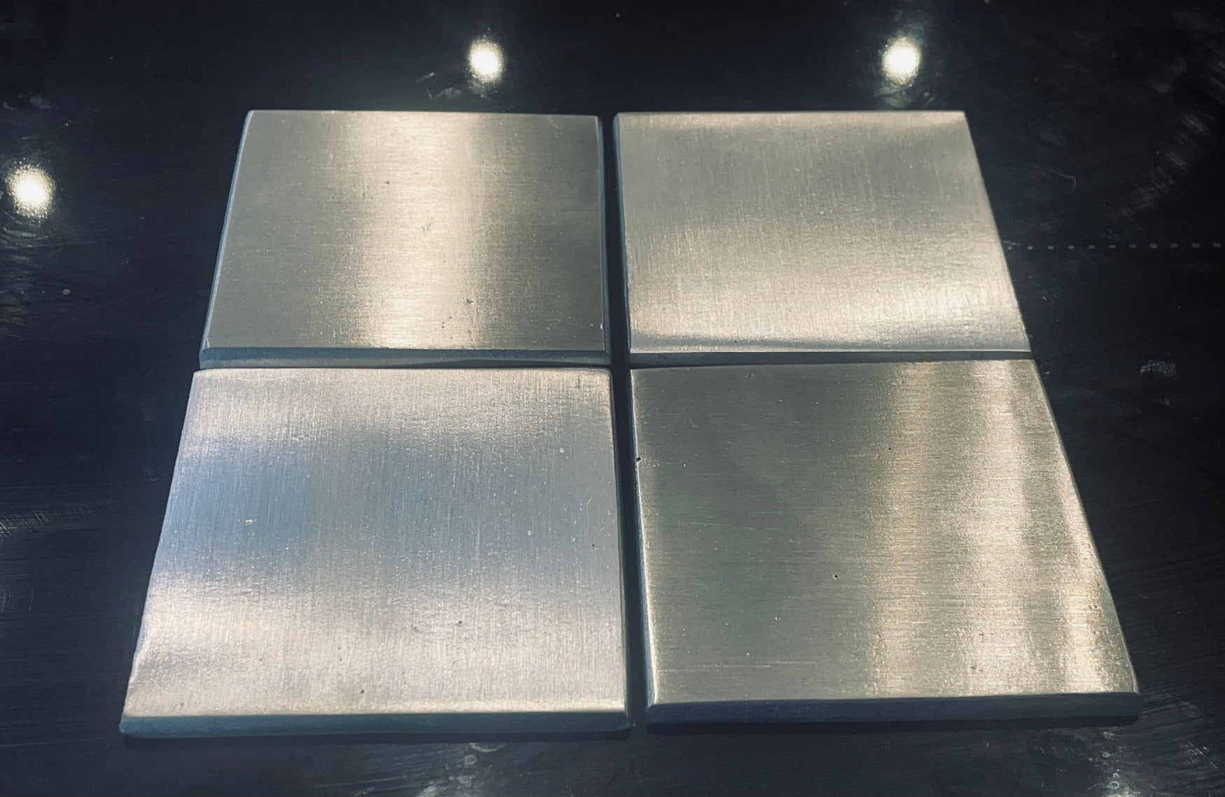 Brushed Metal Square Wall Tiles Silver