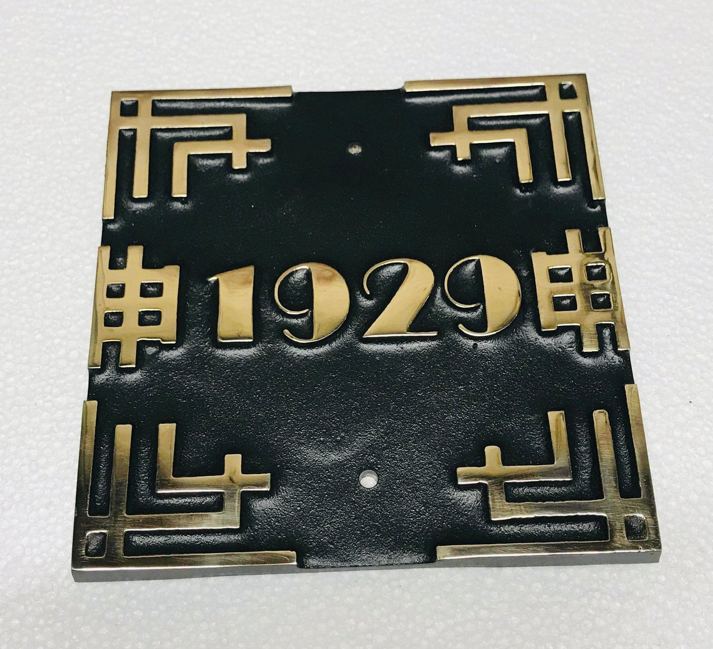 House Number Sign Art Deco in bronze