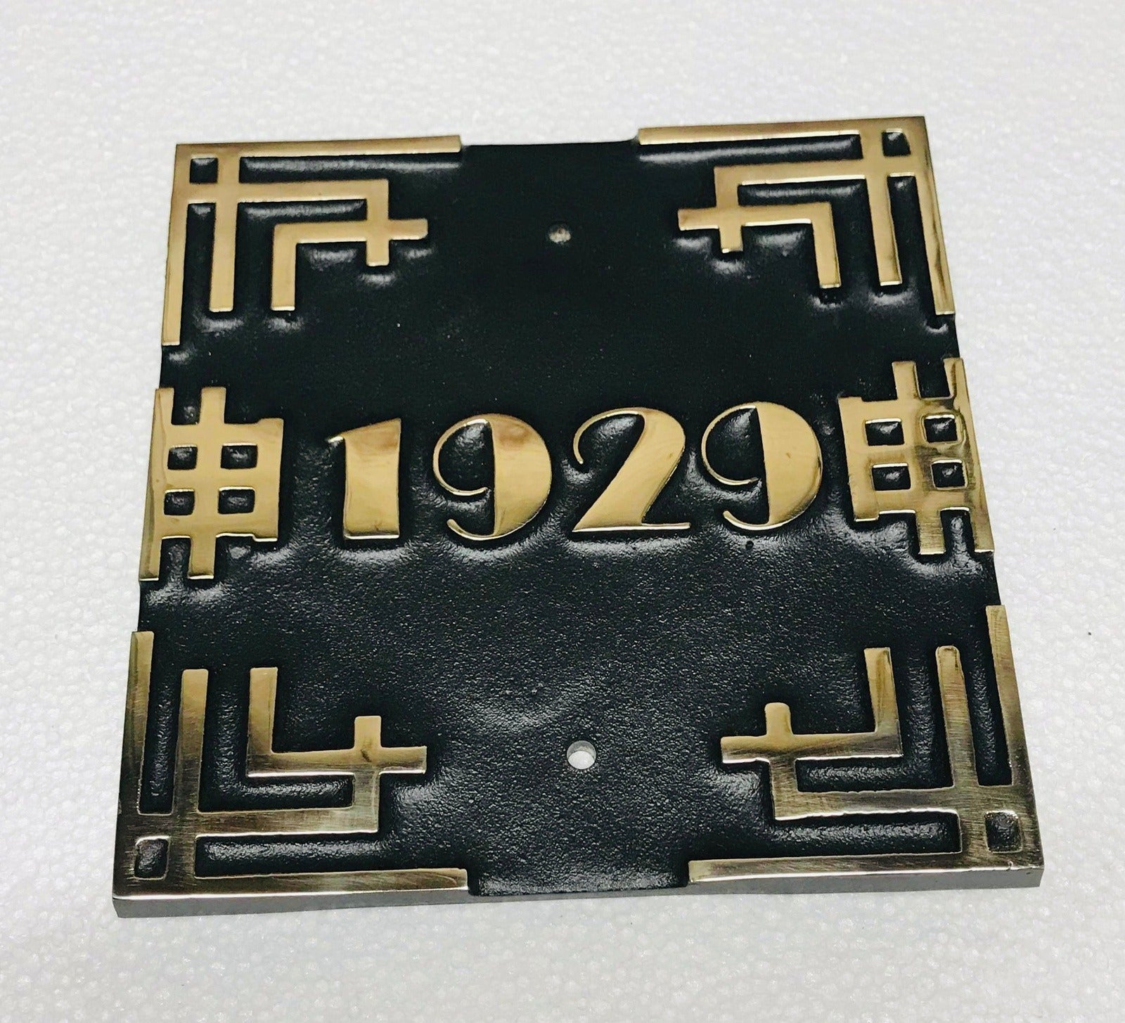 House Number Sign Art Deco in bronze