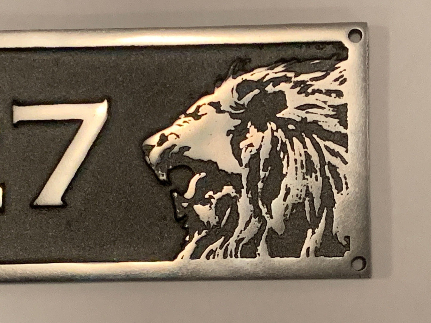 House Number Sign with Lion