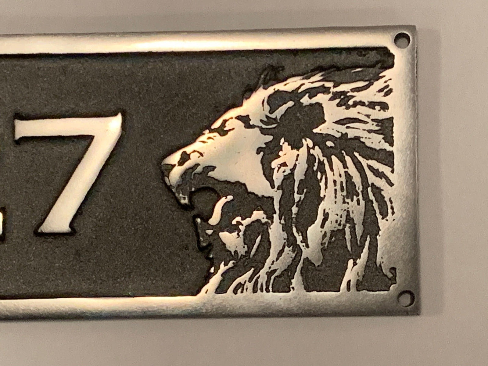 House Number Sign with Lion