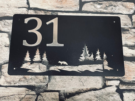 House number sign wildlife design