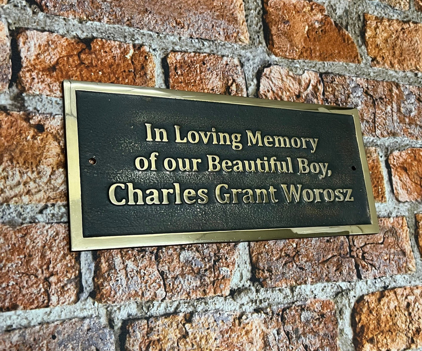 Memorial Plaque in Bronze for benches
