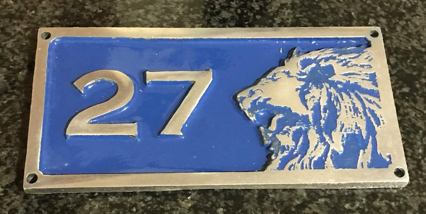 House Number Sign with Lion