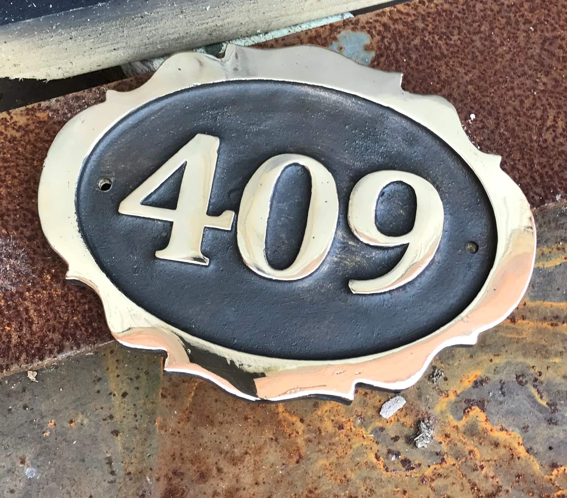 Traditional House Number Sign in Bronze