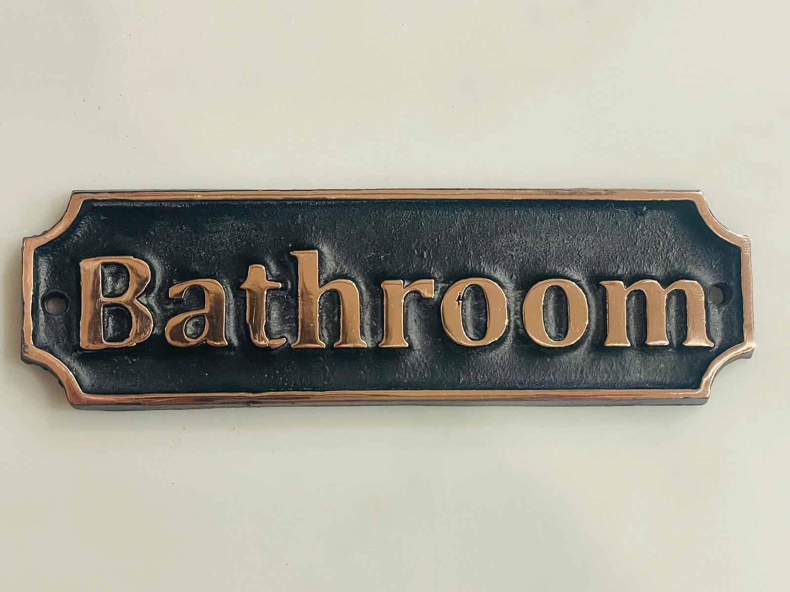copper signs for bathrooms