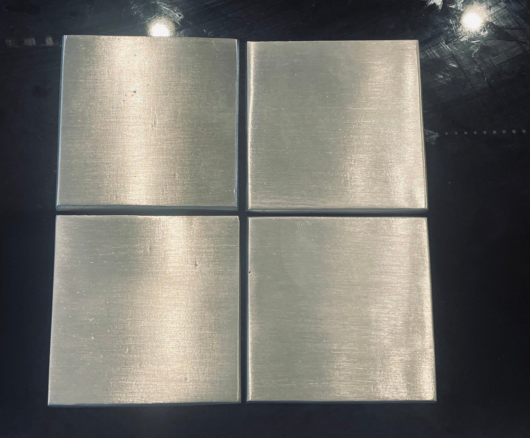 Brushed Metal Square Wall Tiles Silver