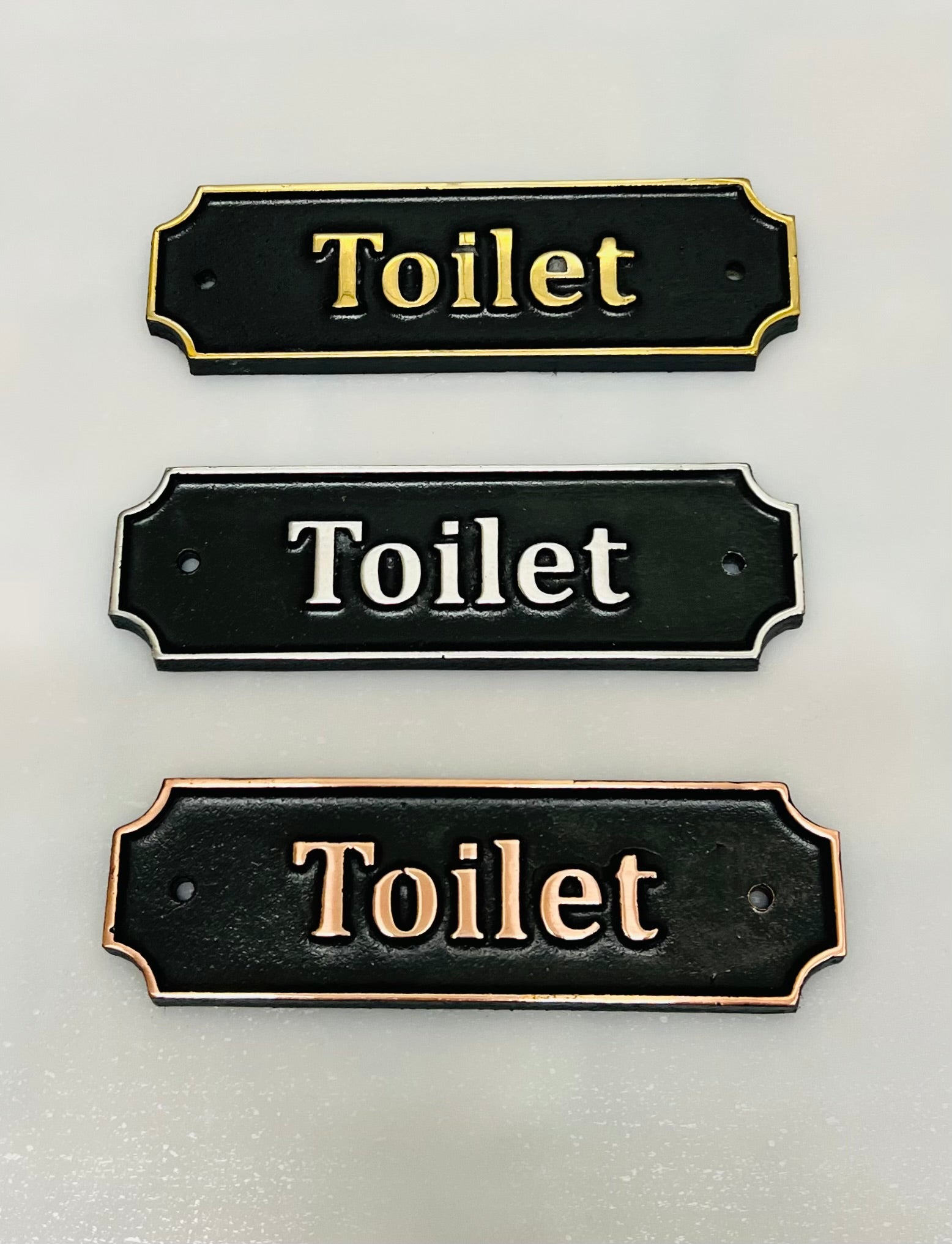 Decorative Metal Toilet Signs