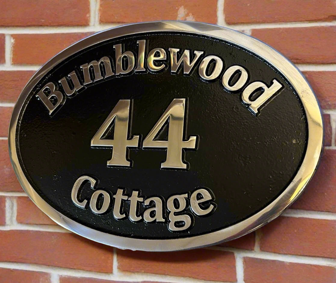 house name sign in aluminium