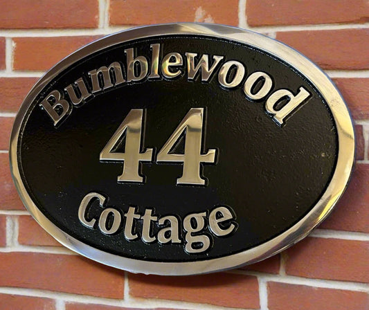 house name sign in aluminium