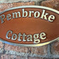 address plaque copper background
