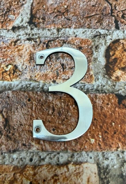 Metal House number 3 polished