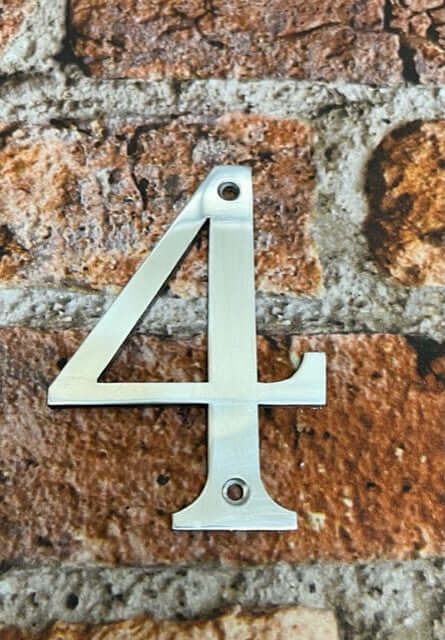 Metal House number 4 polished