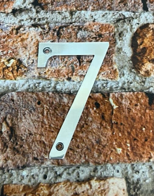 Metal House number 7 polished