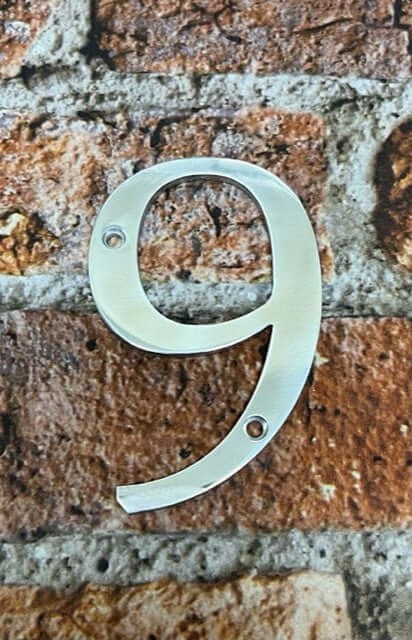 Metal House number 9 polished