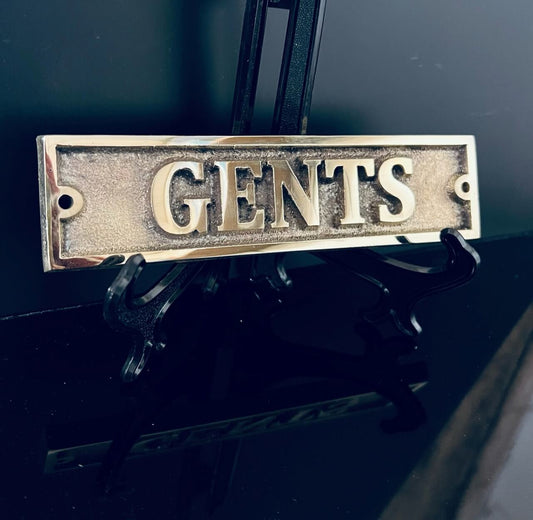 Toilet signs in bronze Gents