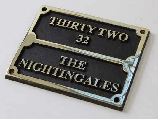 Bronze House Sign with Family Name