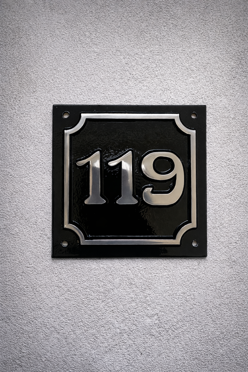 Square house number plaque- cast aluminium - art nouveau 2