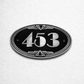 Cast Aluminium Oval House Number Sign – Art Deco Hotel Room Number Plaque