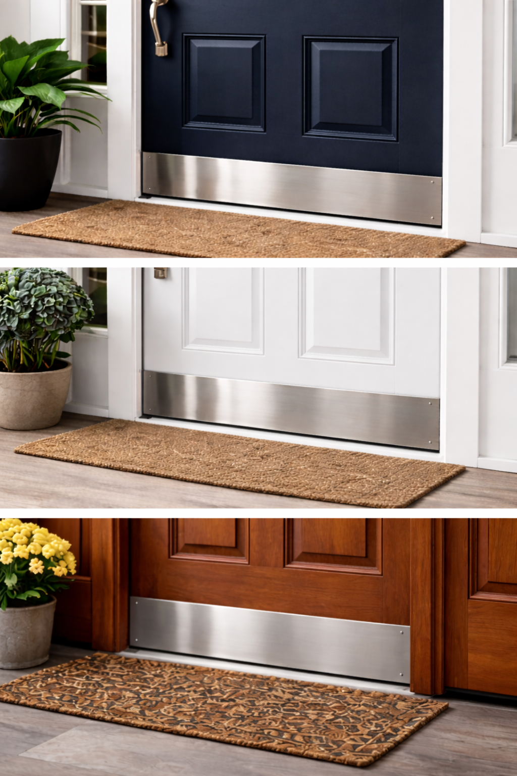 Kick Plate Custom Solid Stainless Steel Door Kick Plate – Made to Measure