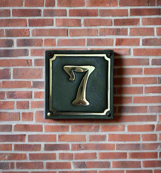 House Number Sign Art Nouveau Bronze 