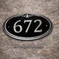 House number plaque / hotel room plaque - brushed