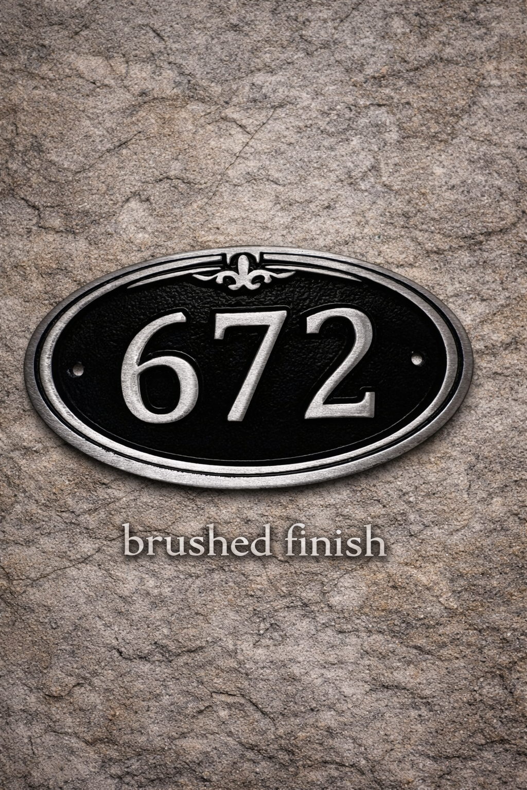 House number plaque / hotel room plaque - brushed