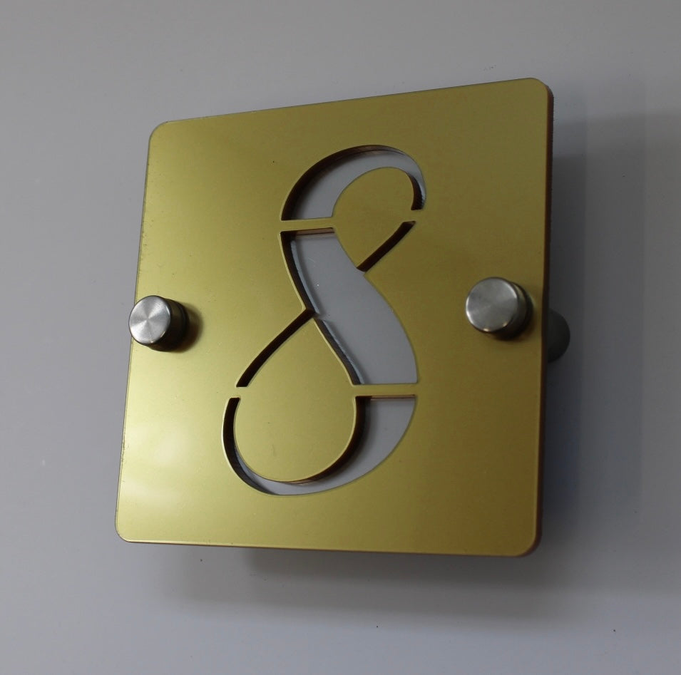 acrylic house sign gold