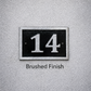 Brushed aluminium house number rectangle