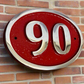 House number sign oval 