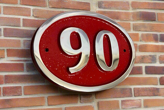 House number sign oval 